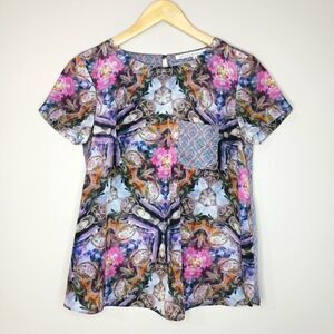 🦋3/$25 Rachel Roy XSmall Short Sleeve Floral Print Top